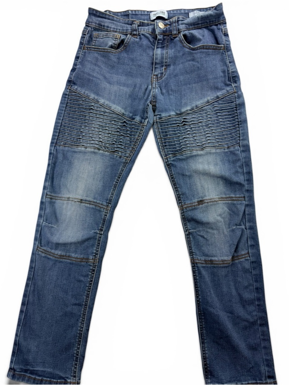 Ring of Fire Boys 14 Slim Moto Biker Jeans Medium Wash Denim Pants